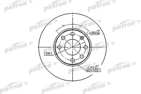 Диск тормозной OPEL Astra G (98-09) передний вентилируемый (1шт.) PATRON PBD4042 PATRON