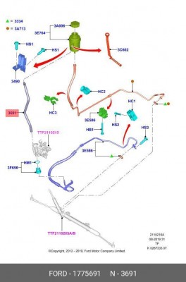 1775691 ШЛАНГ СОЕДИНИТЕЛЬНЫЙ 1775691 FORD