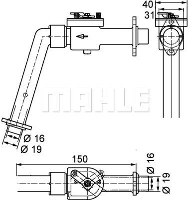 Клапан отопителя FH12 (93-), (98-), FH16 (93-02), (03-), NH12(99-) CV 7 000P MAHLE KNECHT