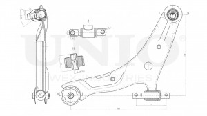 Рычаг подвески продольный передний нижний левый SSP-40096 UNIO