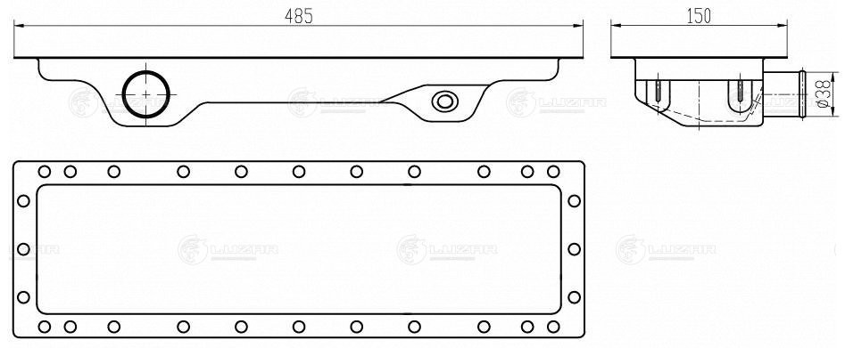 Бачок радиатора МТЗ-80 стальной нижний LUZAR LC 0681 LUZAR