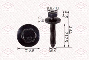 Клипса автомобильная [упаковка 10 штук] TJB1521 TJB1521 TATSUMI