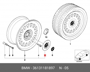 колпачок ступицы!\ BMW E38 36 13 1 181 897 BMW