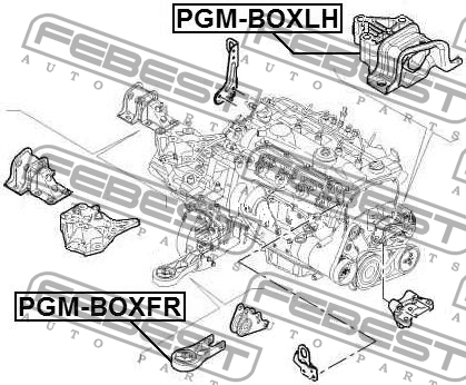 Подушка двигателя передняя PGM-BOXFR PGM-BOXFR FEBEST