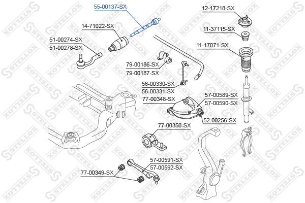 тяга рулевая! L183\ Mazda 6 GHEFP 07> 55-00137-SX STELLOX