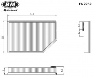 Фильтр воздушный, VOLVO FA2252 FA2252 BM MOTORSPORT