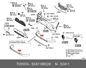 сплиттер бампера переднего!\Toyota 52411-0R220 TOYOTA