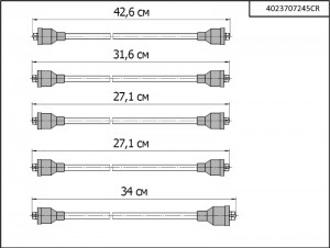 Провод высоковольтный ГАЗ,УАЗ дв.ЗМЗ-402 комплект CARGEN 4023707245CR CARGEN