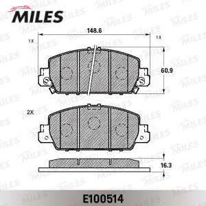 Колодки тормозные передние (Смесь Semi-Metallic) HONDA ACCORD 14- (TRW GDB3615)  E100514 MILES