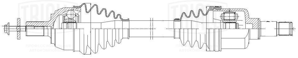 Привод Ford Focus II (05-) 1.6Ti/1.8i MT (B5/IB5) (перед. лев.) (AR 1009) AR 1009 TRIALLI