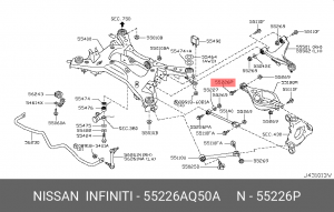 болт с эксцентриком!\ Nissan QX70/FXS51 12> 55226-AQ50A NISSAN
