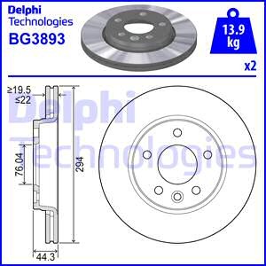 BG3893 диск тормозной задний!\ VW Multivan/T4 2.0-2.5TDi 03> BG3893 DELPHI