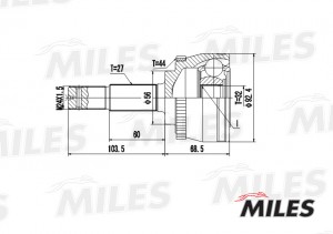 ШРУС наружный NISSAN PRIMERA 1.6-2.0 96-02 (с ABS) (GKN 303447) GA20316 GA20316 MILES