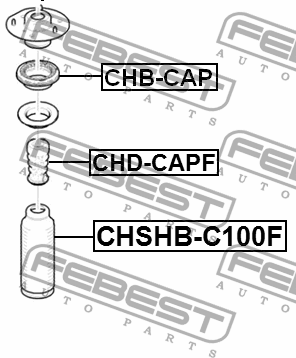 Пыльник передн амортизатора CHEVROLET CAPTIVA (C100) 2007- CHSHB-C100F CHSHBC100F FEBEST