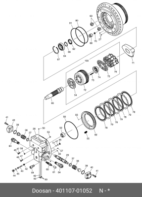 401107-01052 Ремкомплект мотора хода 401107-01052 DOOSAN
