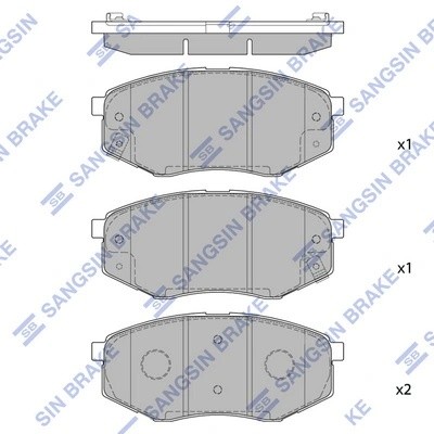 Колодки тормозные HYUNDAI ix35 10-/KIA SPORTAGE 10-/CARENS 02- передние SP1374 SP1374 SANGSIN
