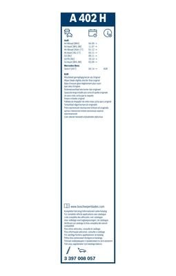 Щетка стеклоочистителя AUDI A4 (08-),Q3 (11-) задняя BOSCH 3 397 008 057 BOSCH