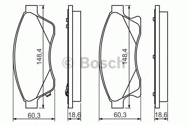 Колодки тормозные CHEVROLET Cruze OPEL Astra J (10-) (R15) передние BOSCH 0 986 494 433 BOSCH