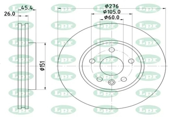 Диск тормозной O1035V O1035V LPR
