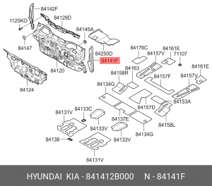 Планка HYUNDAI Santa Fe (06-) упорная переднего левого крыла OE 841412B000 HYUNDAI KIA