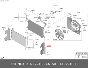 29136AA150 ЗАЩИТНЫЙ КОЖУХ РАДИАТОРА 29136AA150 MOBIS