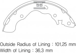 Колодки барабанные Hyundai Accent 1.3/1.5/1.6 02-05 SA128 SA128 SANGSIN