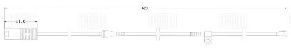 Датчик износа колодок BMW 7 (E38) (94-) зад. L=620 (PFS 0027) PFS 0027 TRIALLI
