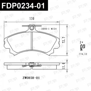 Тормозные колодки дисковые смесь CERAMIC FDP0234-01 FDP0234-01 FAP