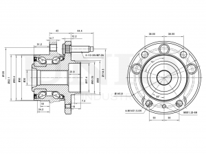 Ступица задняя (с ABS) HUB-20028 UNIO