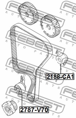 ролик обводной ремня ГРМ!\ Renault, Volvo S40-S80 1.6-2.5 91> 2188-CA1 FEBEST