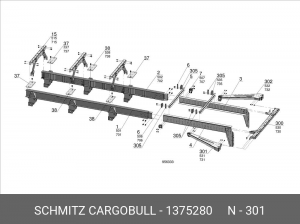 Угол передней рамы, сзади слева. 1375280 SCHMITZ CARGOBULL