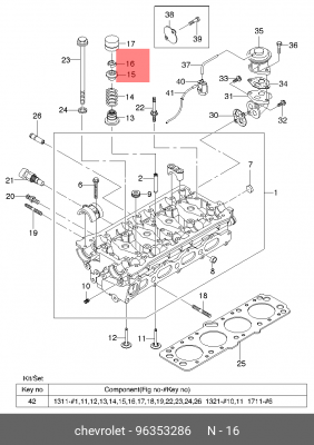 Сухарь клапана GM GENERAL MOTORS 96353286 96353286 GENERAL MOTORS
