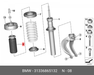 к-кт отбойник+пыльник передн.подв.!\ BMW X5/X6 31 33 6 865 132 BMW