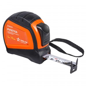 Рулетка в прорезиненном корпусе с фиксатором 5м х 19мм (ATBQ016) ATBQ016 AIRLINE