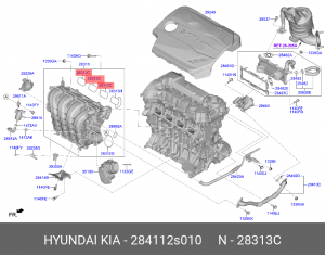 Прокладка коллектора HYUNDAI Santa Fe (21-) впускного OE 284112S010 HYUNDAI KIA