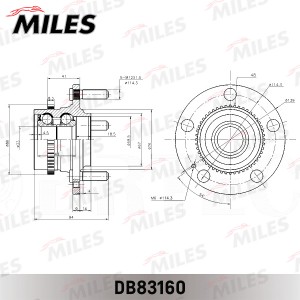 Ступица колеса задняя с подшипником с ABS HYUNDAI TUCSON I/KIA SPORTAGE II 04- ( DB83160 MILES