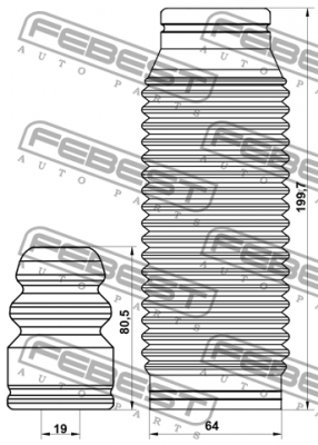 Пыльник передн амортизатора с отбойником комплект HYUNDAI ELANTRA 00 2000- HYSHB HYSHB-SBF-KIT FEBEST
