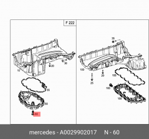 Пробка MERCEDES C (W205) картера двигателя OE A  0029902017 MERCEDES BENZ