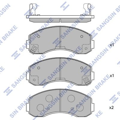 Колодки тормозные KIA Bongo 3 (06-) (2.5/2.7) передние (4шт.) SANGSIN SP1056 SANGSIN