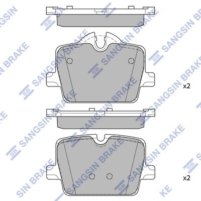 Колодки тормозные BMW 3 (G20,G21) задние (4шт.) SANGSIN SP2821 SANGSIN
