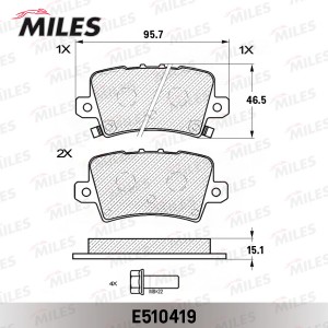 Колодки тормозные задние (Смесь CERAMIC серия PRO) HONDA CIVIC VIII Hatchback 06 E510419 MILES