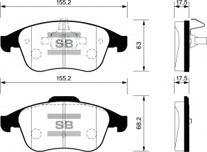 Колодки тормозные дисковые Renault Laguna III 2.0/2.0DCi/3.0/3.5 07 SP1516 SP1516 SANGSIN