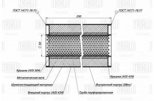 Пламегаситель универс. 100/250-50 (нерж. сталь) (ESM 10025050p) ESM 10025050P TRIALLI