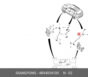Датчик АБС SSANGYONG Actyon (10-) (AWD) колеса заднего OE 4894034100 SSANG YONG