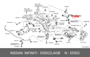 555023JA0B рычаг подвески RA UPR LH NISSAN Pathfinder 55502-3JA0B NISSAN