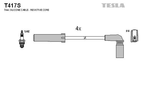 Провода ВН УМЗ-4216 Евро3 Г-3302 Бизнес (силикон) T417S TESLA