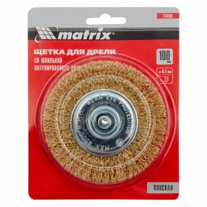 Кордщетка для дрели дисковая 100мм витая латунь MATRIX 74450 MATRIX