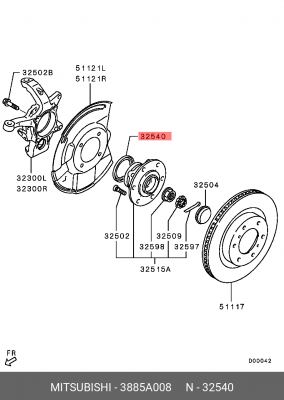 сальник!\ Mitsubishi Pajero/Montero 3.8i/3.2D 06-21 3885A008 MITSUBISHI
