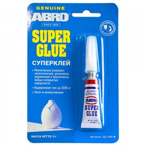 Клей-супер универсальный 3г Super Glue ABRO SG-747-R ABRO