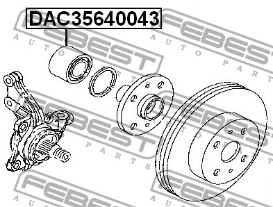 Подшипник ступицы DAC35640043 DAC35640043 FEBEST